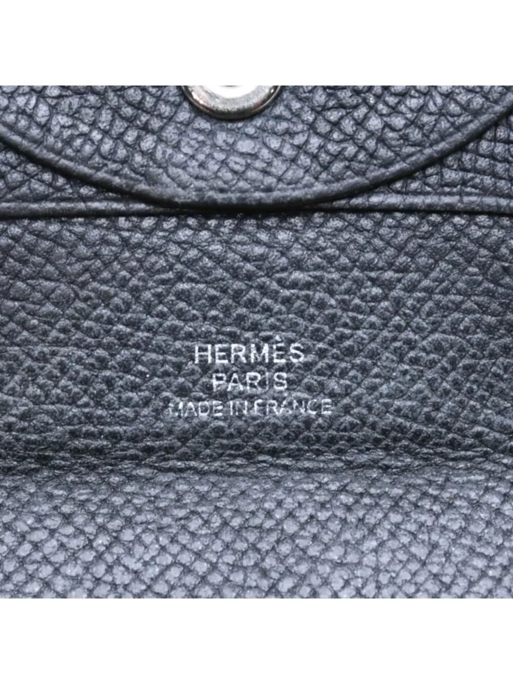 Hermes Wallet Coin Purse Bastia Veau Epsom Silver Black